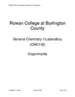 CHE118 General Chemistry II Laboratory Manual ver. 07.2026